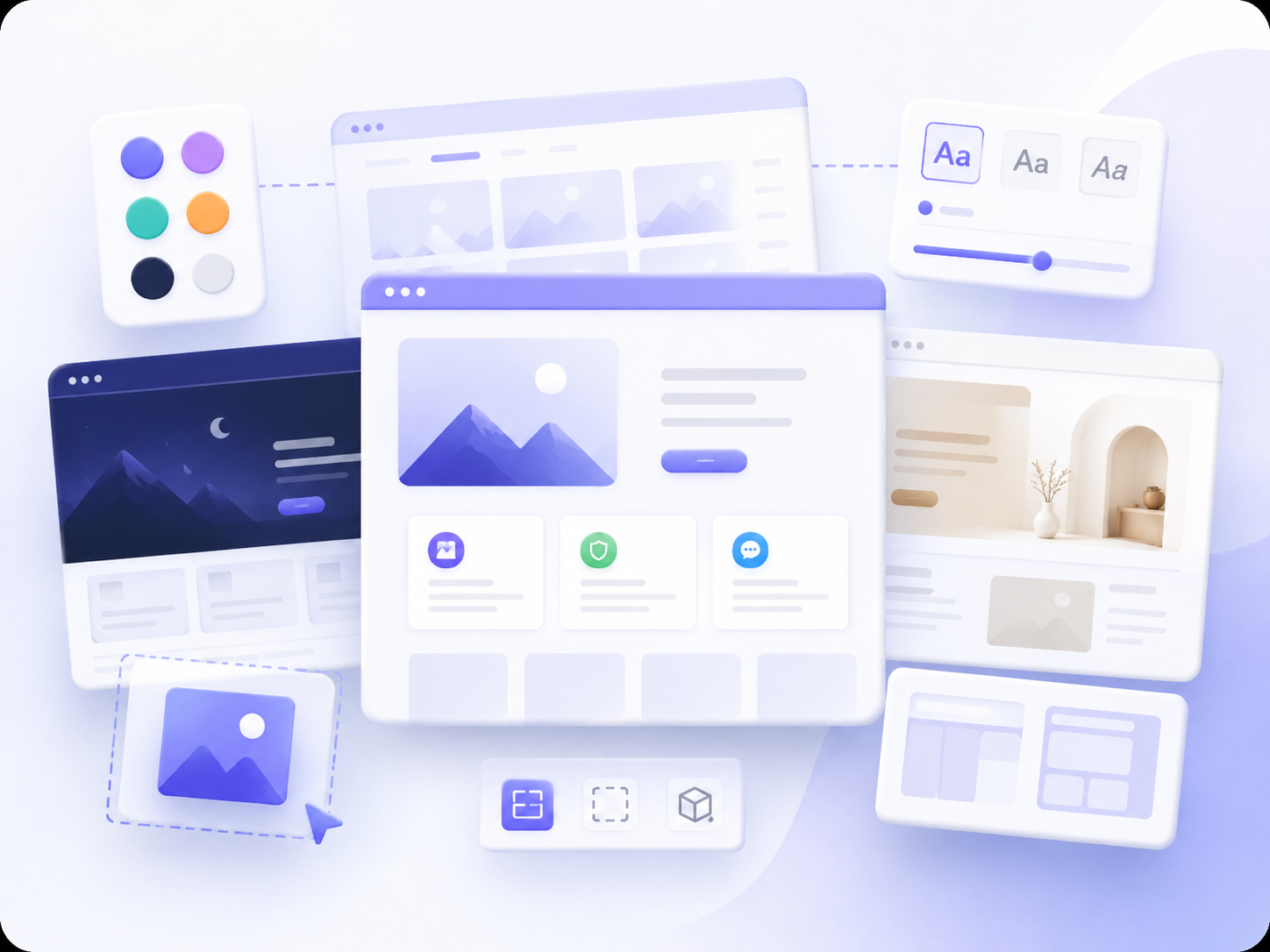Premium website theme design illustration