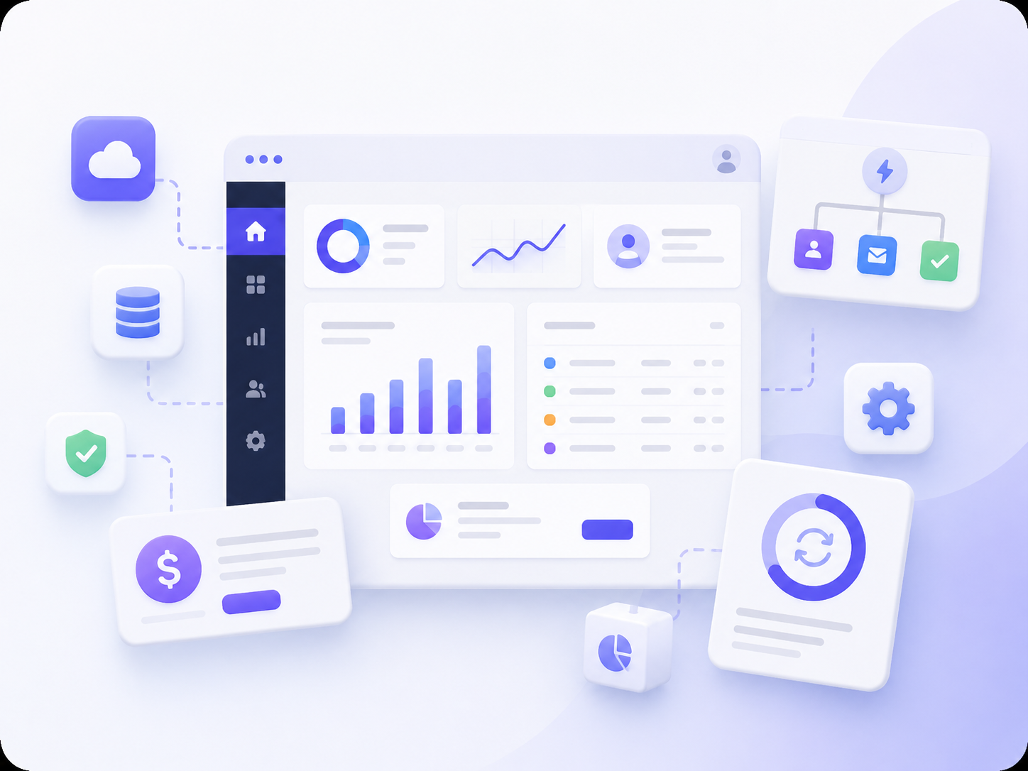 SaaS platform dashboard illustration